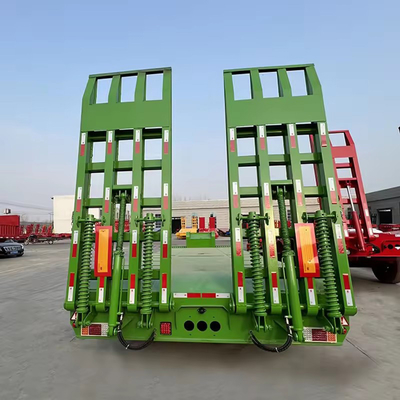 Personalização 3 eixos 80t Lowbed Lowboy Low Flatbed Loader Drop Deck Trailer Tread 1820mm