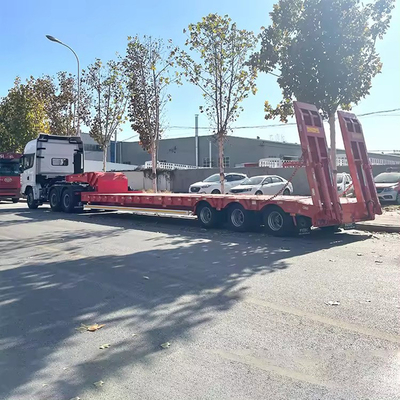 80 Tons Desmontável Ganso Neck Low Loaders Lowboy Semi-trailer com categoria de trabalho pesado