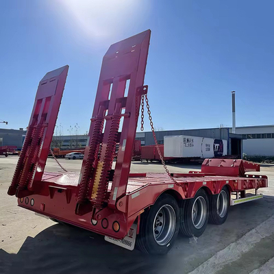 180T 200T Extensible Modular Low Bed Flatbed Trailer 16 eixos em 8 linhas Carregador de carga pesada