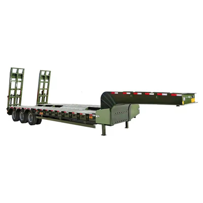 Caminhões usados Peças sobressalentes Cama baixa 2 eixos 30-60 toneladas Caminhão de reboque com design de cama plana
