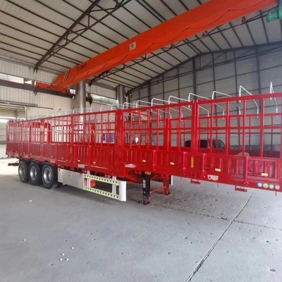 Suporte de 5,8 toneladas de formato de grelha de 3 eixos Semi-reboque com reboque de telhado de cerca personalizável