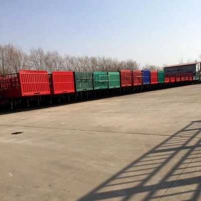Ferro 3 eixo cerca lateral alta Stock vivo transporte de gado semi-reboque 40t 60 toneladas