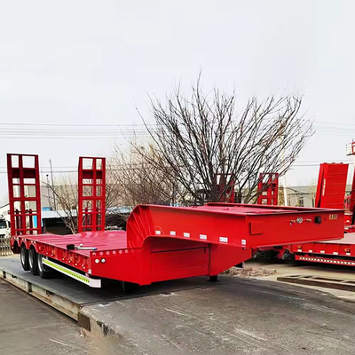 40 FT Flat Half Low Bed Loader Hook Board Transport Trailer com piso de 1820 mm