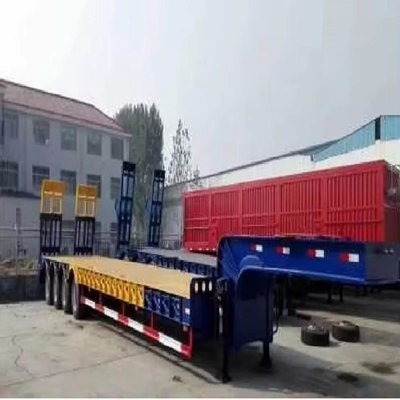 Reboque de cama baixa de auto-dumping com capacidade de carga de 120 t e função de auto-dumping