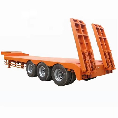 Capacidade de carga alta 2-Eixo 80t Container de cama baixa Chassis Trailer de cama plana Personalização
