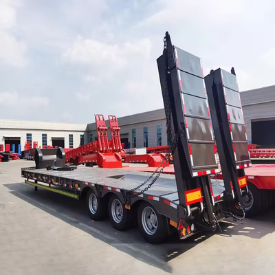 Capacidade de carga alta 2-Eixo 80t Container de cama baixa Chassis Trailer de cama plana Personalização