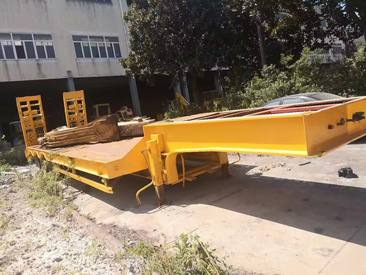 40FT 3 eixo 60ton Multi-Eixe Low Flatbed Trailer com rampa hidráulica e personalizável