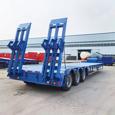 Carrinho de transporte de ferro pesado 3 eixos 30t/60t de baixo trailers com pescoço de galinha