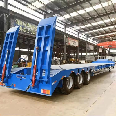 Semi-remolque de aço carbono de 80 toneladas para transporte de contêineres