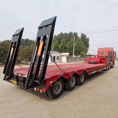 20FT 40FT Container de transporte de cama plana Trailers de cama plana com 10 pneus e 2,3 eixos