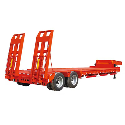 3 eixos 40 FT Flatbed 50 Ton Container Low Boy Low Bed Semi-Trailer com tipo de piso plano