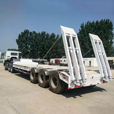 6 eixos 15m 60ft de cama plana baixa Lowboy Semi-trailer com eixo de 13t para entrega