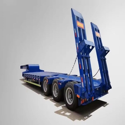 Reboque Lowboy com sistema de suspensão de braço traseiro Reboque pesado de cama baixa semirreboque
