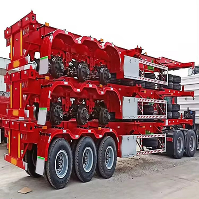 Reboque Lowboy com sistema de suspensão de braço traseiro Reboque pesado de cama baixa semirreboque