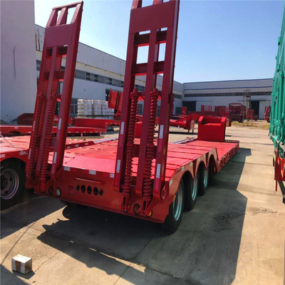 12 m de cama plana de carga semi-reboques com 3 eixos pescoço de ganso de transporte cama baixa