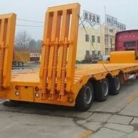 12 m de cama plana de carga semi-reboques com 3 eixos pescoço de ganso de transporte cama baixa