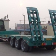 12 m de cama plana de carga semi-reboques com 3 eixos pescoço de ganso de transporte cama baixa
