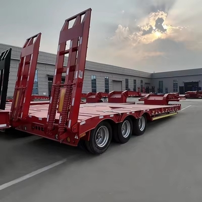 Semi-reboque auto-dumpado de 6 linhas e 12 eixos, de pescoço de ganso, de cama baixa, para máquinas pesadas