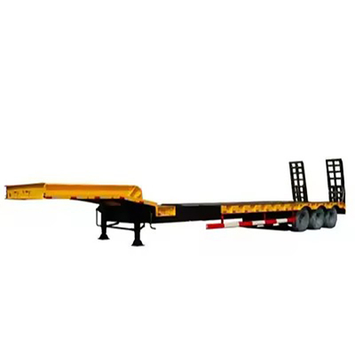 Sistemas de suspensão de tipo braço traseiro 10 Pneus 4 eixos Lowboy Trailer com escada hidráulica