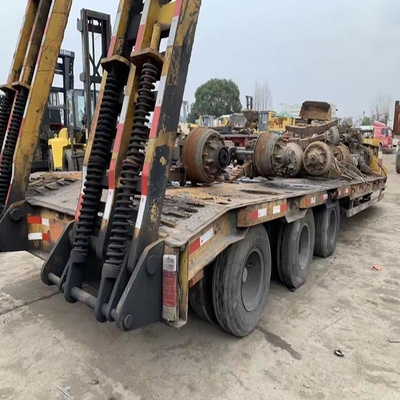 Sistemas de suspensão de tipo braço traseiro 10 Pneus 4 eixos Lowboy Trailer com escada hidráulica