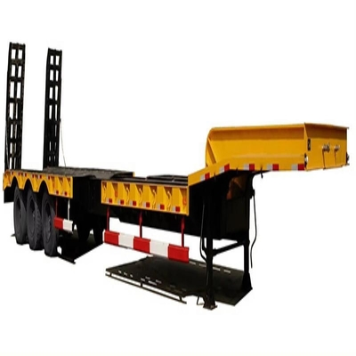 Sistemas de suspensão de tipo braço traseiro 10 Pneus 4 eixos Lowboy Trailer com escada hidráulica