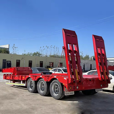 Tipo de braço de reboque Suspensão Trailers de cama baixa 50 60 toneladas de pescoço de ganso Lowboy Semi-truck