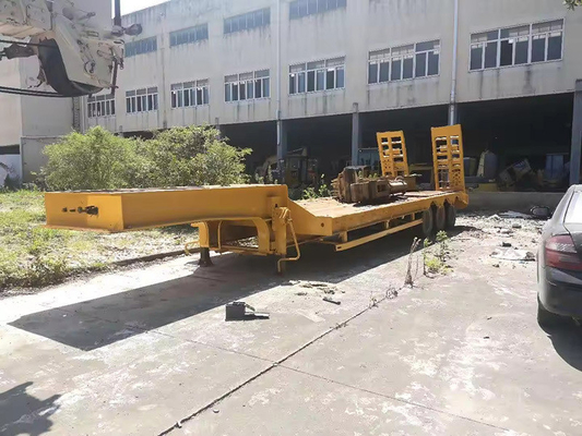 Tipo de braço de reboque Suspensão Trailers de cama baixa 50 60 toneladas de pescoço de ganso Lowboy Semi-truck