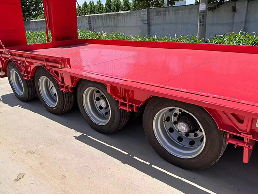 Chassi de chassi plano 40FT de tri-eixo duplo personalizável Semi-trailer com design de chassi plano