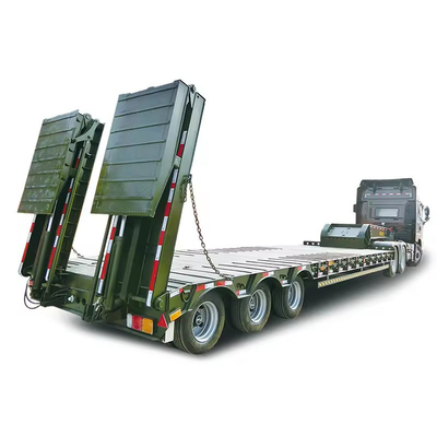 Chassi de chassi plano 40FT de tri-eixo duplo personalizável Semi-trailer com design de chassi plano