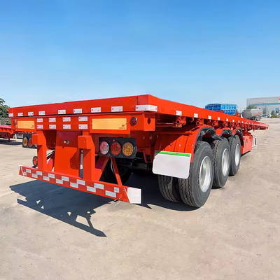 Chassi de chassi plano 40FT de tri-eixo duplo personalizável Semi-trailer com design de chassi plano