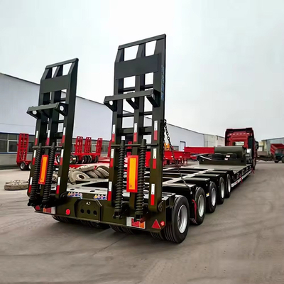 1 ano Serviço pós-venda 3 eixos 50t Lowbed Lowboy Low Flatbed Loader Drop Deck Trailer