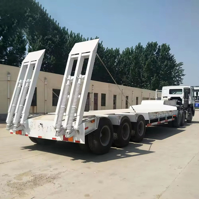 1 ano Serviço pós-venda 3 eixos 50t Lowbed Lowboy Low Flatbed Loader Drop Deck Trailer