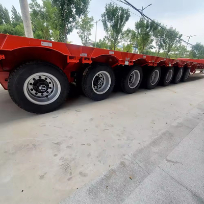 Três linhas seis eixos 40 60ton Long Gooseneck Lowbed Trailer com 1820mm de ferro de rodapé