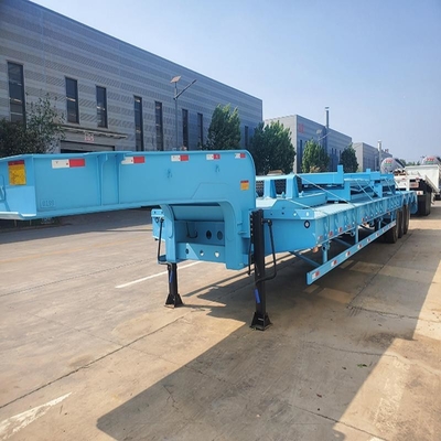 Três linhas seis eixos 40 60ton Long Gooseneck Lowbed Trailer com 1820mm de ferro de rodapé