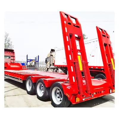 Carregador de escavadeira de 60 t Desembaçável de pescoço de galinha Lowboy Trailer de caminhão de cama baixa Semi-trailer