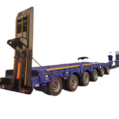 Carregador de escavadeira de 60 t Desembaçável de pescoço de galinha Lowboy Trailer de caminhão de cama baixa Semi-trailer