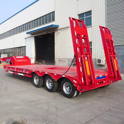 13m 3 eixos Usado Trailer de cama baixa para o mercado da África Trailer de cama plana Camiões Trailers Camionetas
