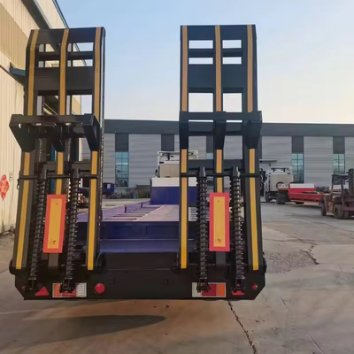 10 Número de pneu Pesado 3 eixos Lowboy Trailer 60 80 100 toneladas Semi-Carrier Low Bed Trailer