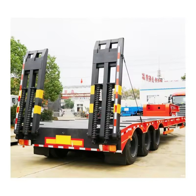 Perna de aterragem manual 60 toneladas de carga pesada, reboque de caminhão de cama baixa para transporte de contêineres de 40 pés