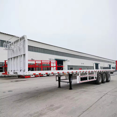 Perna de aterragem manual 60 toneladas de carga pesada, reboque de caminhão de cama baixa para transporte de contêineres de 40 pés