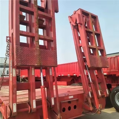 Transporte de placas eólicas Trailers de cama semi baixa 150 toneladas Capacidade Suspensão de mola de folha