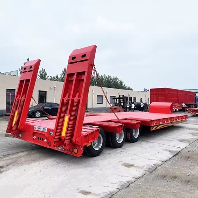 Transporte de placas eólicas Trailers de cama semi baixa 150 toneladas Capacidade Suspensão de mola de folha