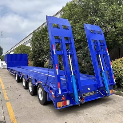 Transporte de placas eólicas Trailers de cama semi baixa 150 toneladas Capacidade Suspensão de mola de folha