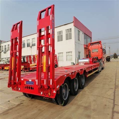 Customização Flatbed Low Bed Trailer para Agricultura Transportador Equipamento de reversão Cargo Madeira madeira Drop Cargas extensíveis