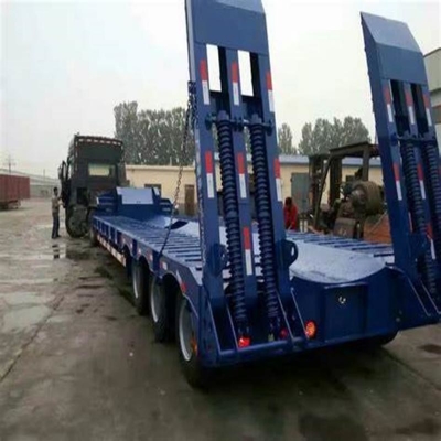 Customização Flatbed Low Bed Trailer para Agricultura Transportador Equipamento de reversão Cargo Madeira madeira Drop Cargas extensíveis