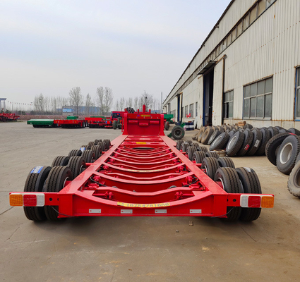 Customização Flatbed Low Bed Trailer para Agricultura Transportador Equipamento de reversão Cargo Madeira madeira Drop Cargas extensíveis