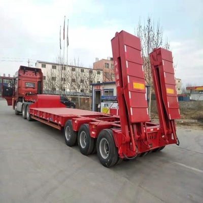 Caminhão de baixo peso 20ft Cama plana 40 FT 40 pés 40ft Container Trailer de cama plana 28t Pênis de pouso