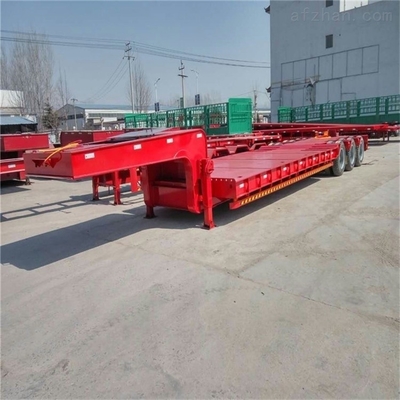 4 eixos Lowboy Semi-remolque de cama baixa para transporte de escavadeiras de 60 70 80 toneladas