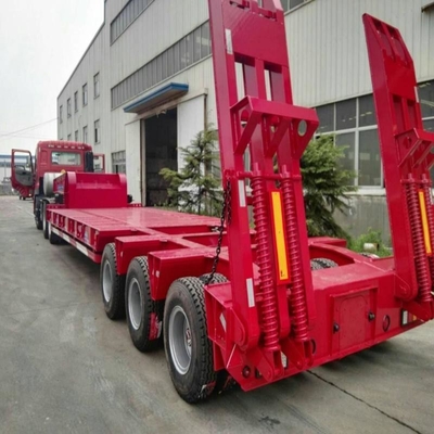 3 eixos 50 toneladas 60 toneladas Semi-remolques de caminhão de cama baixa para transporte de equipamentos pesados
