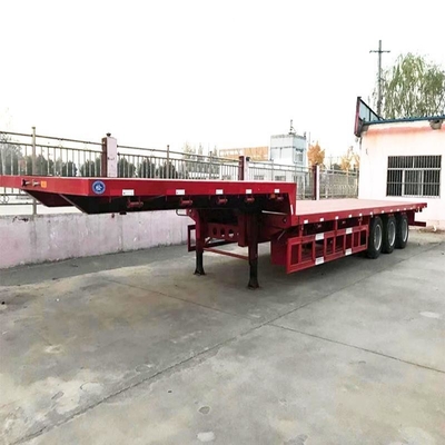 Tipo MacPherson Suspensão 40-80ton 4 eixo Telescópica extensão de cama baixa semi-reboque